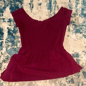 TEEN DRESS, red, off shoulder
